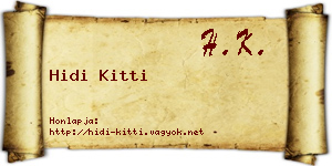 Hidi Kitti névjegykártya